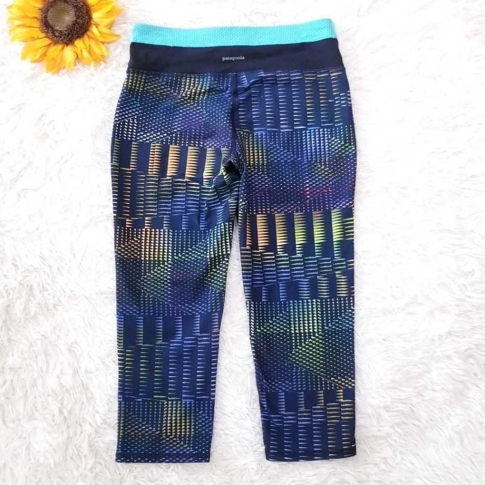 Patagonia Girls Centered Crop Tights Leggings Outdoors Large 12